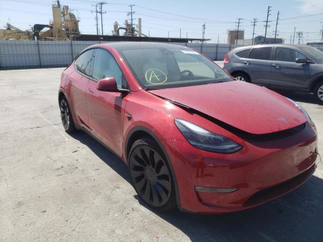 7SAYGDEF9NF413985 - 2022 TESLA MODEL Y RED photo 1