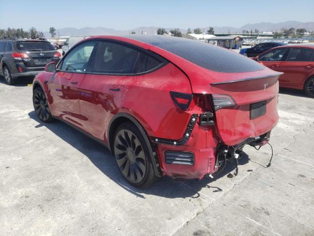 7SAYGDEF9NF413985 - 2022 TESLA MODEL Y RED photo 3