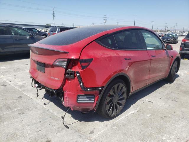 7SAYGDEF9NF413985 - 2022 TESLA MODEL Y أحمر صورة 4