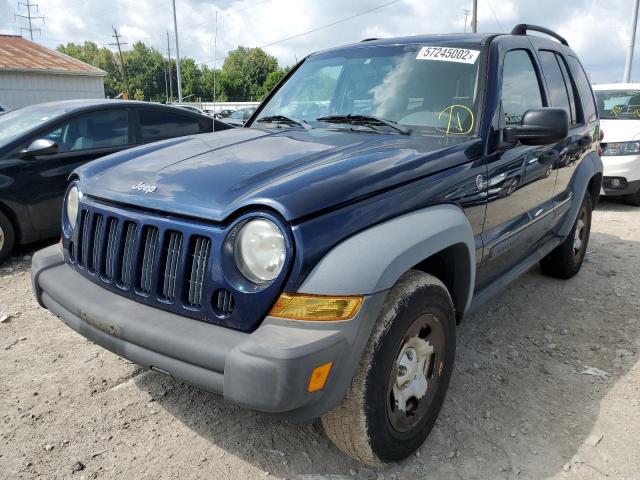 1J4GL48K47W561886 - 2007 JEEP LIBERTY BLUE photo 2