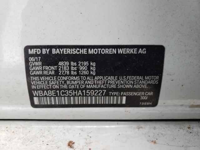 WBA8E1C35HA159227 - 2017 BMW 330E Սպիտակ լուսանկար 10