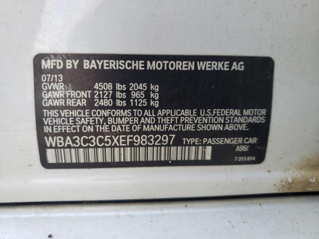 WBA3C3C5XEF983297 - 2014 BMW 320 I XDRI WHITE photo 10