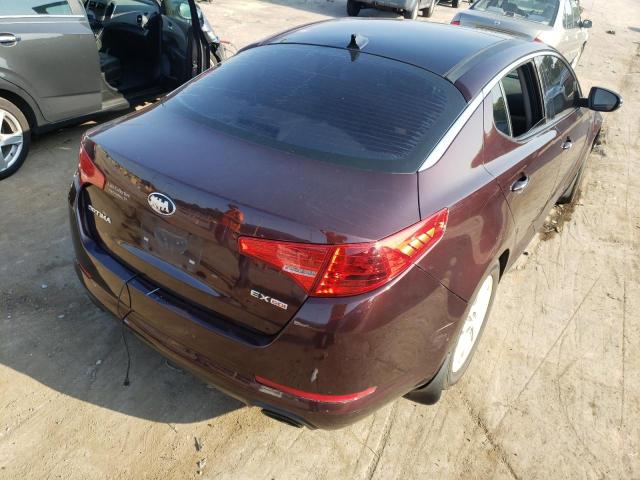 5XXGN4A70DG097370 - 2013 KIA OPTIMA EX BURGUNDY photo 4