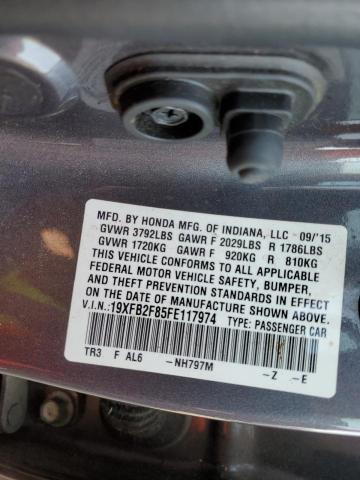 19XFB2F85FE117974 - 2015 HONDA CIVIC EX  photo 10