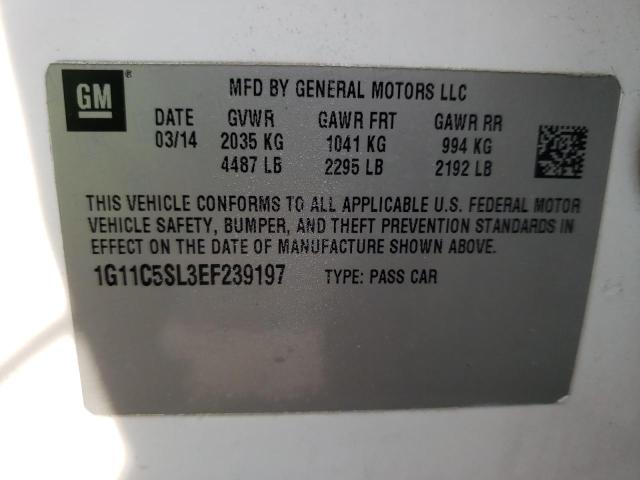 1G11C5SL3EF239197 - 2014 CHEVROLET MALIBU 1LT 白色 照片 10