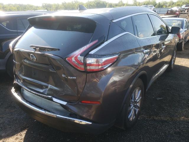 5N1AZ2MH7HN101553 - 2017 NISSAN MURANO S/S BROWN photo 4