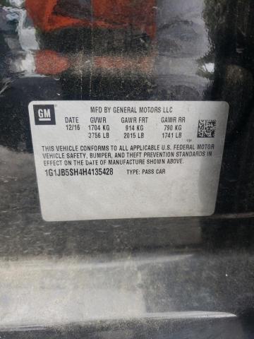 1G1JB5SH4H4135428 - 2017 CHEVROLET SONIC LS 黑色 照片 10