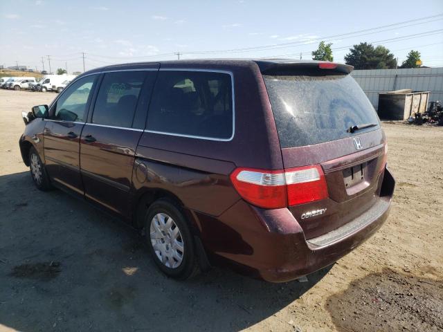 5FNRL38297B008597 - 2007 HONDA ODYSSEY LX MAROON photo 3