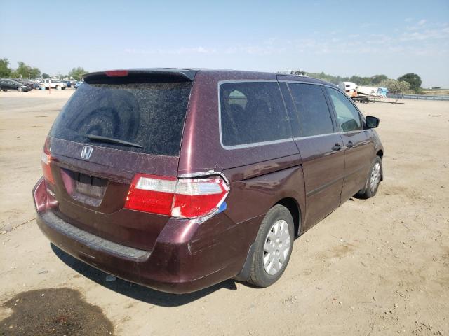 5FNRL38297B008597 - 2007 HONDA ODYSSEY LX MAROON photo 4