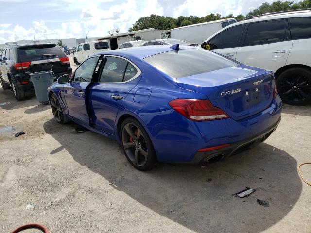 KMTG34LE5KU019225 - 2019 GENESIS G70 PRESTI BLUE photo 3