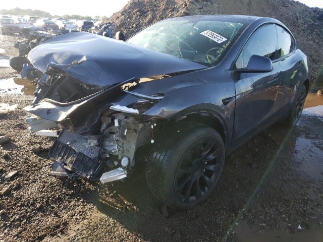 5YJYGDEE1MF304956 - 2021 TESLA MODEL Y رمادي صورة 2