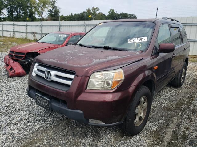 5FNYF28567B007530 - 2007 HONDA PILOT EXL BURGUNDY photo 2