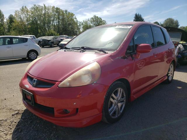 JHMGD38697S014540 - 2007 HONDA FIT S RED photo 2