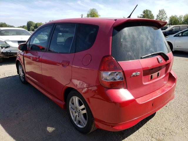 JHMGD38697S014540 - 2007 HONDA FIT S RED photo 3