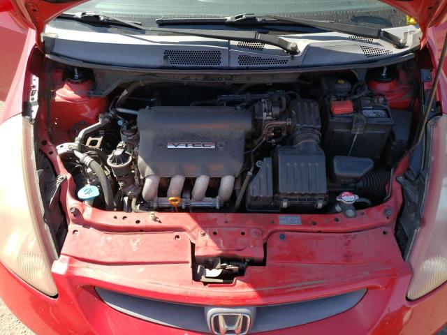 JHMGD38697S014540 - 2007 HONDA FIT S RED photo 7