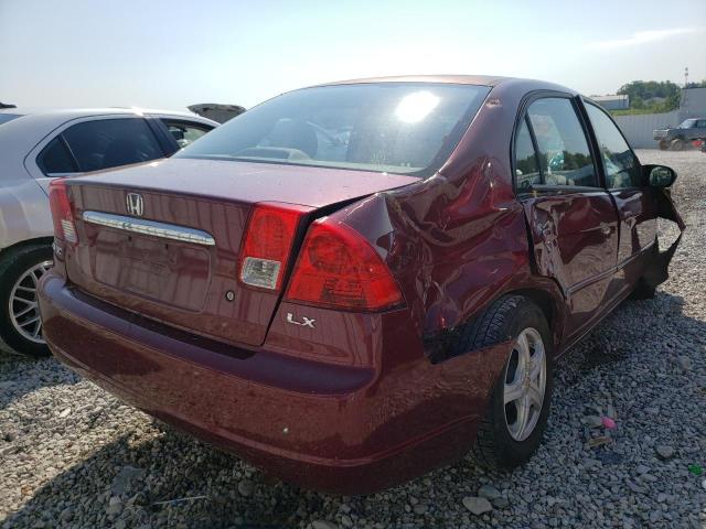 1HGES16503L024747 - 2003 HONDA CIVIC LX MAROON photo 4