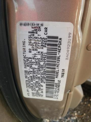 4T1BF28B42U249921 - 2002 TOYOTA AVALON XLS GOLD photo 10