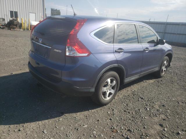 2HKRM4H35EH605983 - 2014 HONDA CR-V LX BLUE photo 4