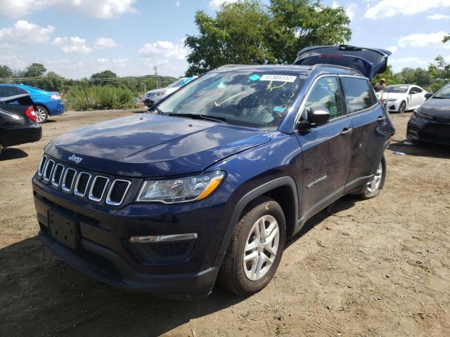 3C4NJCAB7KT637526 - 2019 JEEP COMPASS SP BLUE photo 2