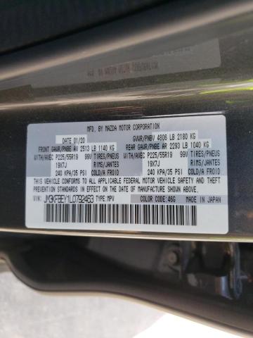 JM3KFBEY1L0792463 - 2020 MAZDA CX-5 SIGNA GRAY photo 10