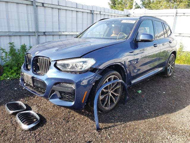 5UXTY5C01M9E82821 - 2021 BMW X3 XDRIVE3 BLUE photo 2