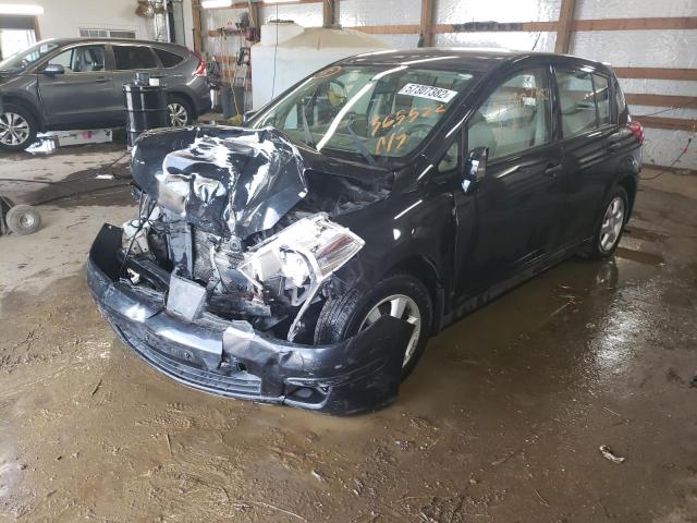 3N1BC13E28L365522 - 2008 NISSAN VERSA S BLACK photo 2