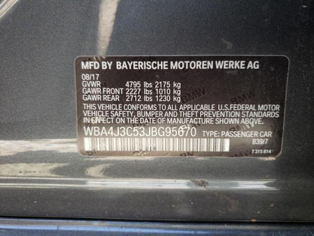 WBA4J3C53JBG95670 - 2018 BMW 430XI GRAN GRAY photo 10