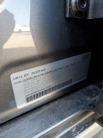 WAU8DAF82LN014335 - 2020 AUDI A8 L GRAY photo 10