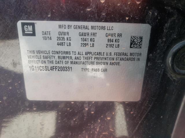 1G11C5SL4FF200331 - 2015 CHEVROLET MALIBU 1LT 灰色 照片 10