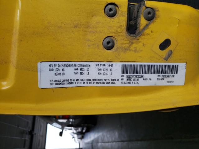 1B3ES56C33D153601 - 2003 DODGE NEON SXT YELLOW photo 10