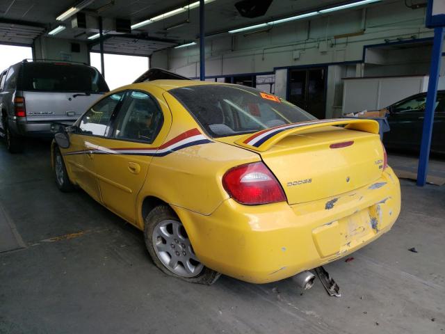 1B3ES56C33D153601 - 2003 DODGE NEON SXT YELLOW photo 3