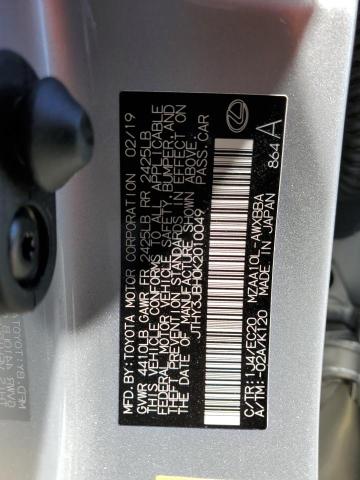 JTHY3JBH0K2010049 - 2019 LEXUS UX 200 SILVER photo 10