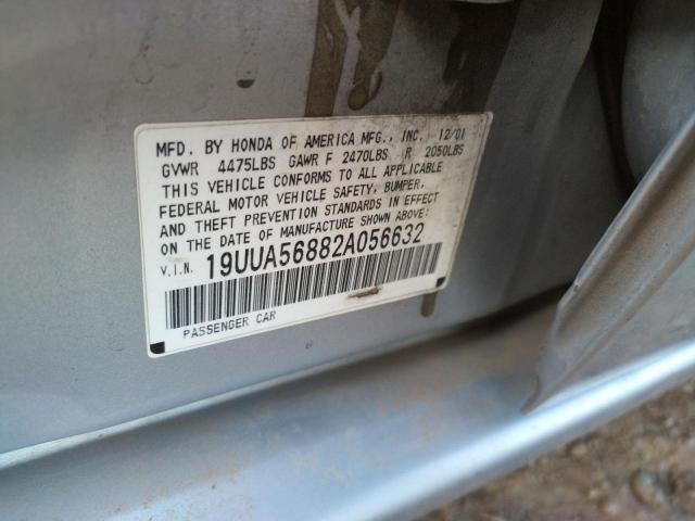 19UUA56882A056632 - 2002 ACURA 3.2TL TYPE GRAY photo 10