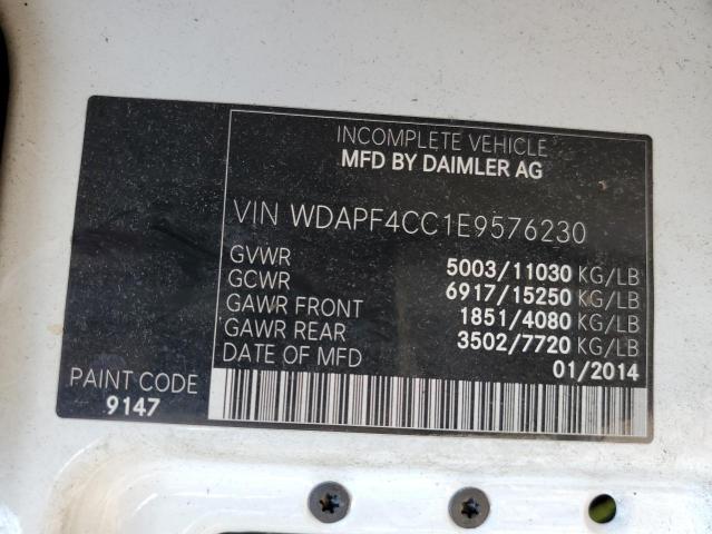 WDAPF4CC1E9576230 - 2014 MERCEDES-BENZ SPRINTER WHITE photo 10