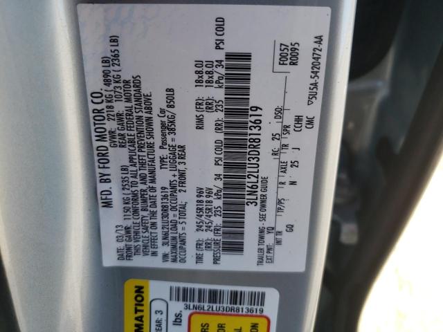 3LN6L2LU3DR813619 - 2013 LINCOLN MKZ HYBRID SILVER photo 10