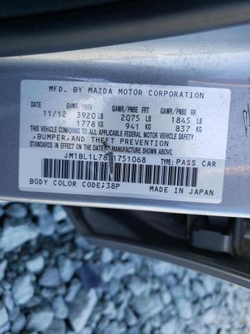 JM1BL1L78D1751068 - 2013 MAZDA 3 I SILVER photo 10