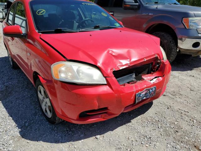 KL1TD566X8B209313 - 2008 CHEVROLET AVEO BASE RED photo 9