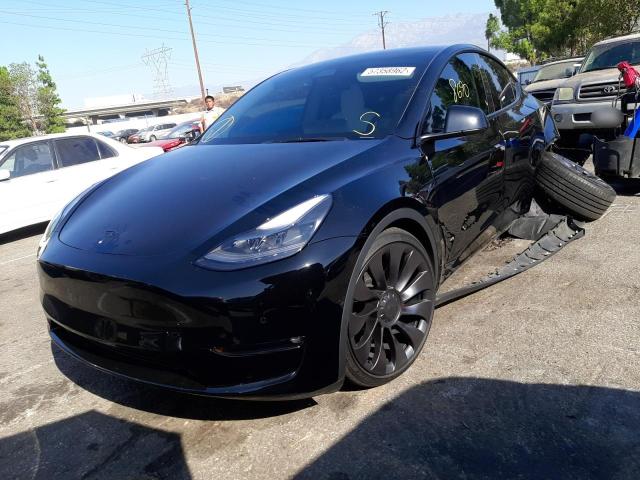 7SAYGDEF1NF348789 - 2022 TESLA MODEL Y BLACK photo 2