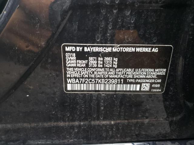 WBA7F2C57KB239811 - 2019 BMW ALPINA B7 BLACK photo 10