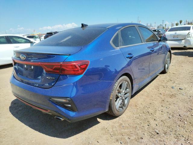 3KPF34AD0ME355256 - 2021 KIA FORTE GT L BLUE photo 4