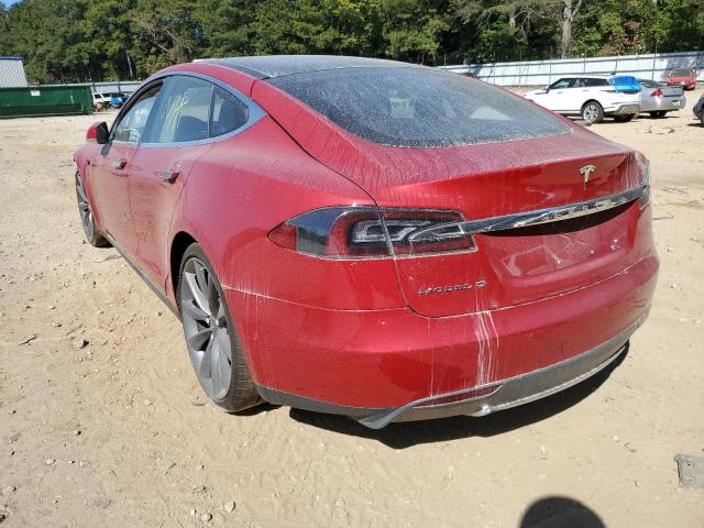 5YJSA1H29FFP73576 - 2015 TESLA MODEL S 85 RED photo 3