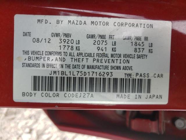 JM1BL1L75D1716293 - 2013 MAZDA 3 I RED photo 10