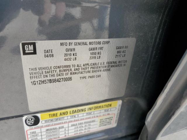 1G1ZH57B984270006 - 2008 CHEVROLET MALIBU 1LT 灰色 照片 10