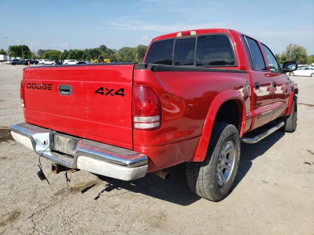 1B7HG48N42S633193 - 2002 DODGE DAKOTA QUA RED photo 4