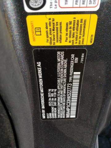 WBA4P1C33HK522773 - 2017 BMW 440I CHARCOAL photo 10