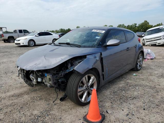 KMHTC6AD0HU323327 - 2017 HYUNDAI VELOSTER GRAY photo 2