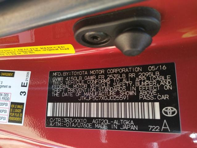 JTKJF5C7XGJ025591 - 2016 TOYOTA SCION TC 红色 照片 10