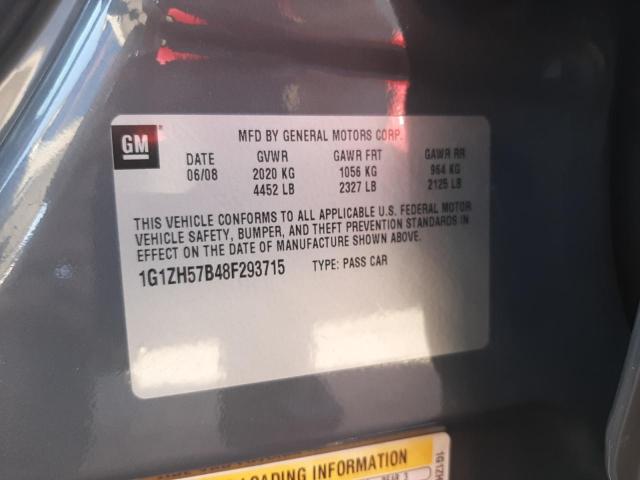 1G1ZH57B48F293715 - 2008 CHEVROLET MALIBU 1LT 灰色 照片 10