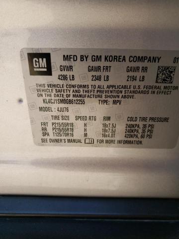 KL4CJ1SM0GB612255 - 2016 BUICK ENCORE SPO SILVER photo 10