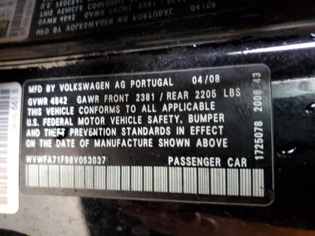 WVWFA71F98V053037 - 2008 VOLKSWAGEN EOS LUX Чорний фото 10